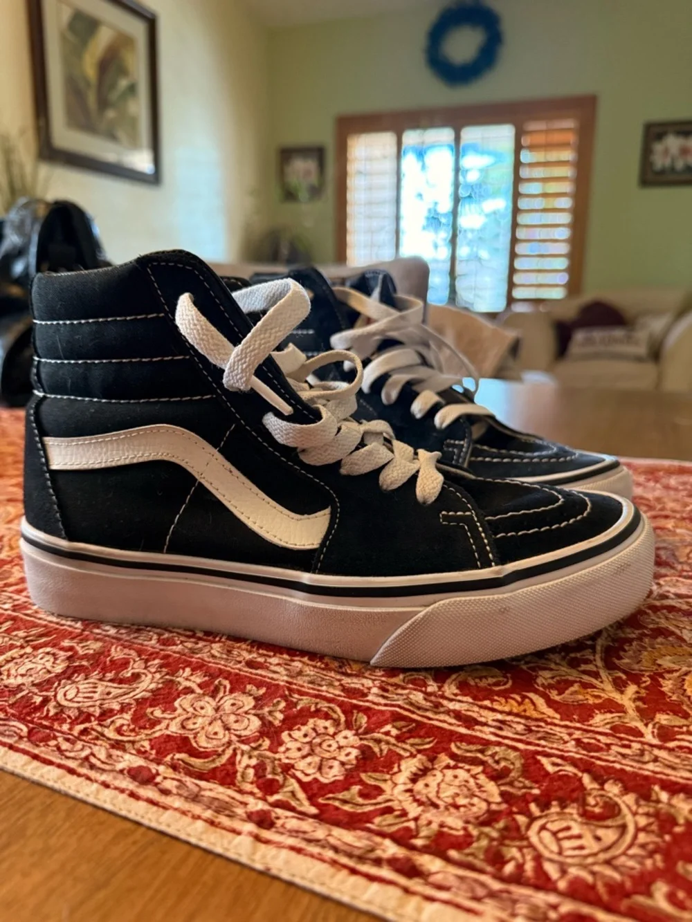 Vans Black and White High-Top Sneakers - Picture 2 of 9